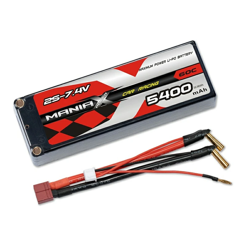 2S-7.4V 5400mAh 60C твърда батерия за състезателна кола